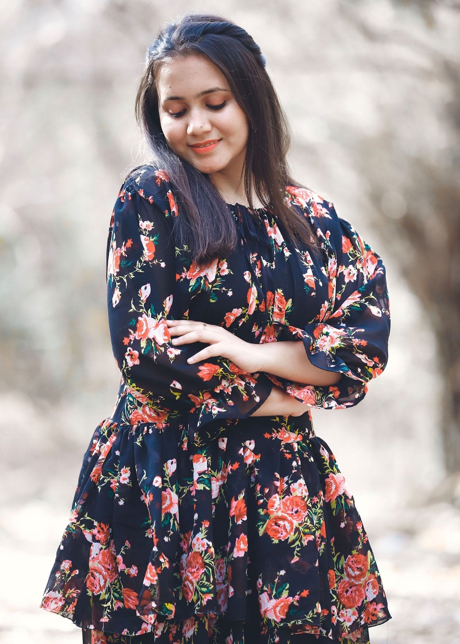 Midnight Bloom Floral Dress - Vastronomy - Dress