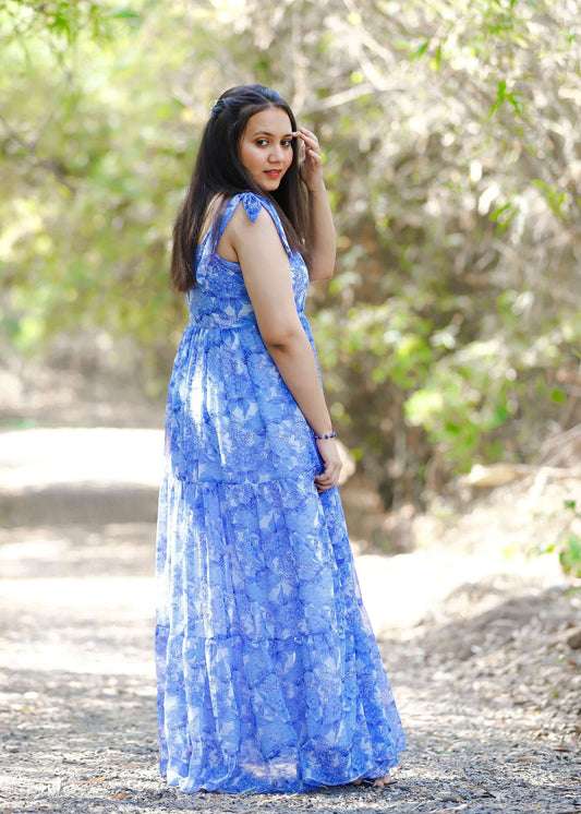 Blue Blossom Floral Dress - Vastronomy - Dress