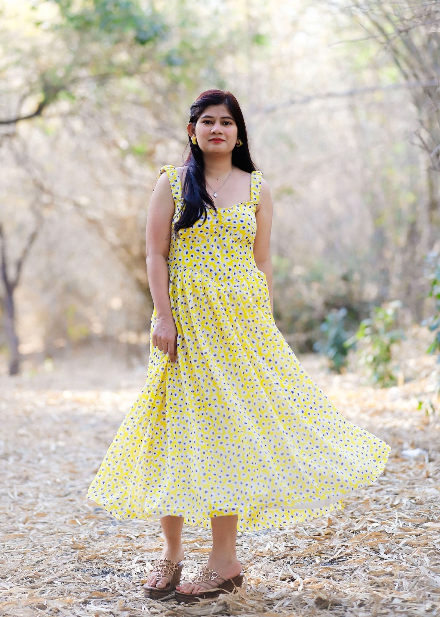 Yellow Daisy Dream Floral Dress - Vastronomy - Dress