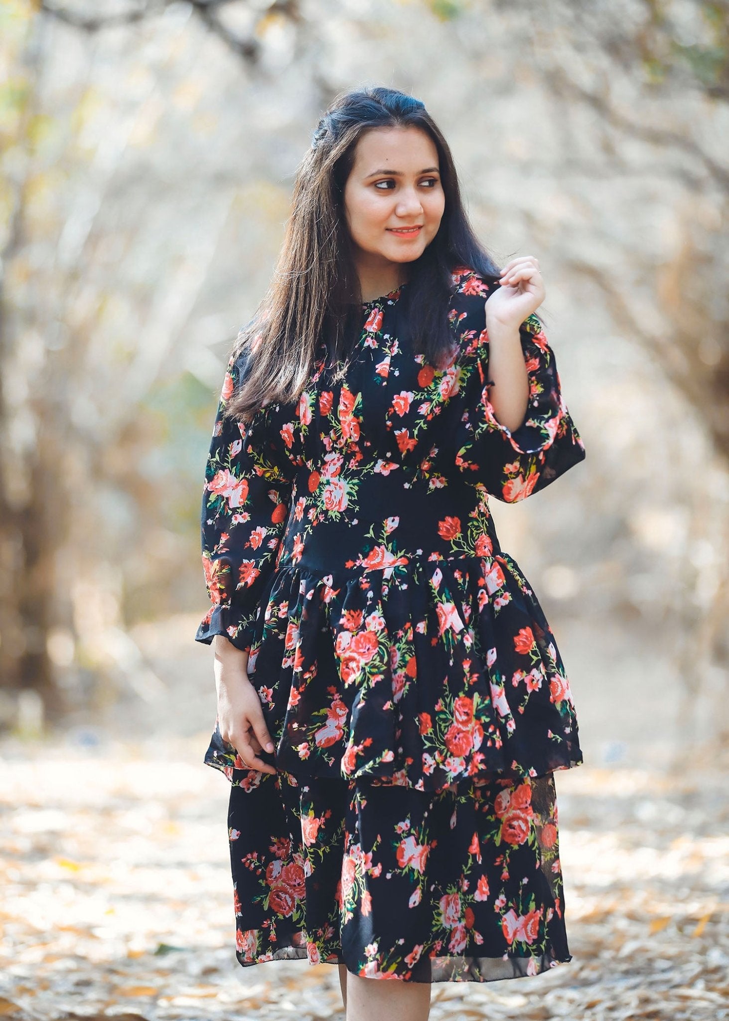 Midnight Bloom Floral Dress - Vastronomy - Dress