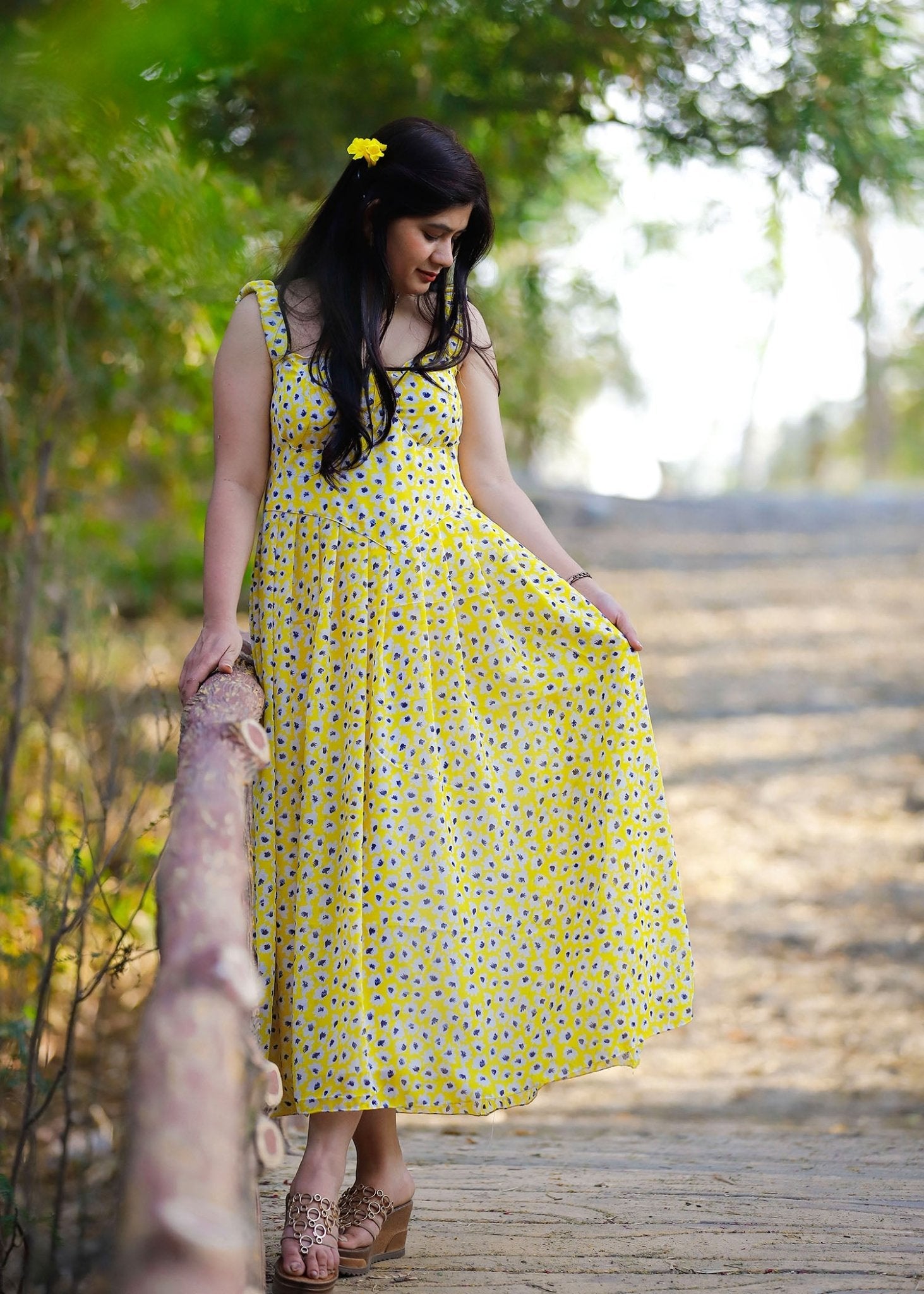 Yellow Daisy Dream Floral Dress - Vastronomy - Dress
