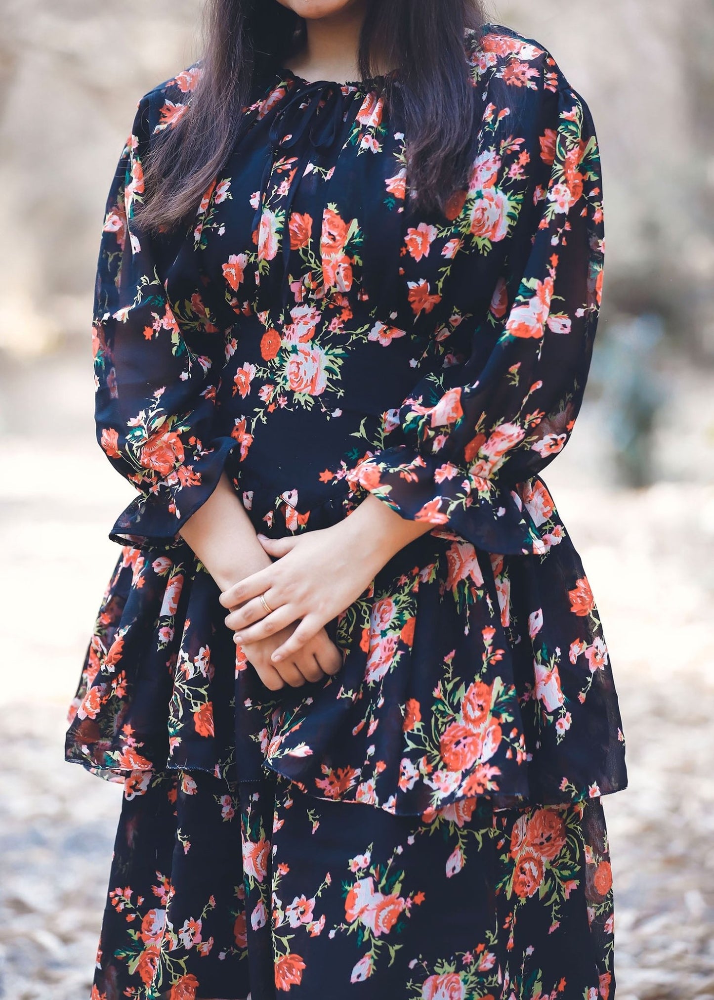 Midnight Bloom Floral Dress - Vastronomy - Dress