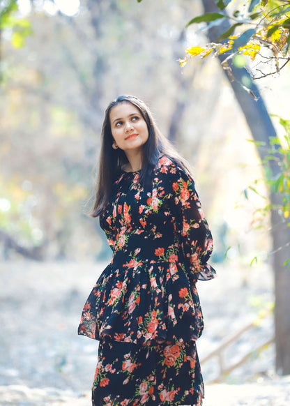 Midnight Bloom Floral Dress - Vastronomy - Dress