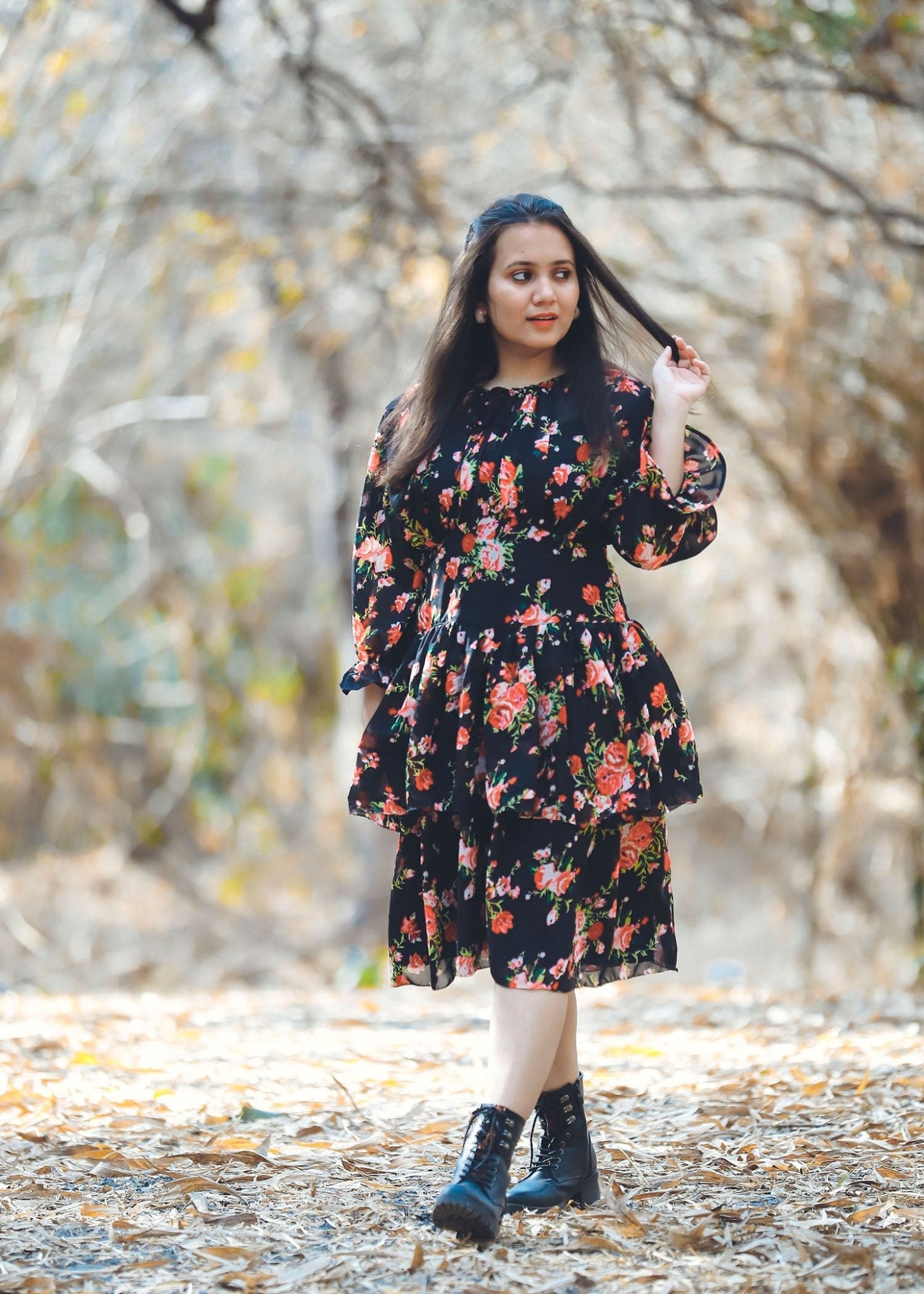 Midnight Bloom Floral Dress - Vastronomy - Dress