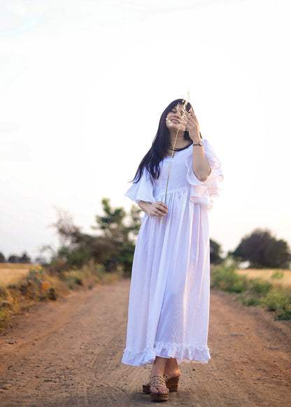 Pure Elegance White Maxi Dress - Vastronomy - Dress