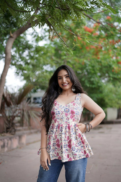 Taru - Sleeveless Short Kurti - Vastronomy - Short Kurti