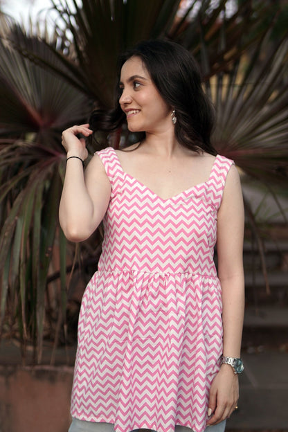 Aaruni - Sleeve Less Short Kurti - Vastronomy - Short Kurti